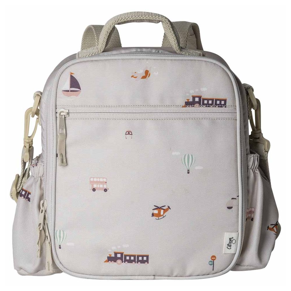 Citron - Classic Lunchbag With Grand Lunchbox And Stainless Steel Water Bottle - 350ml - Vehicles