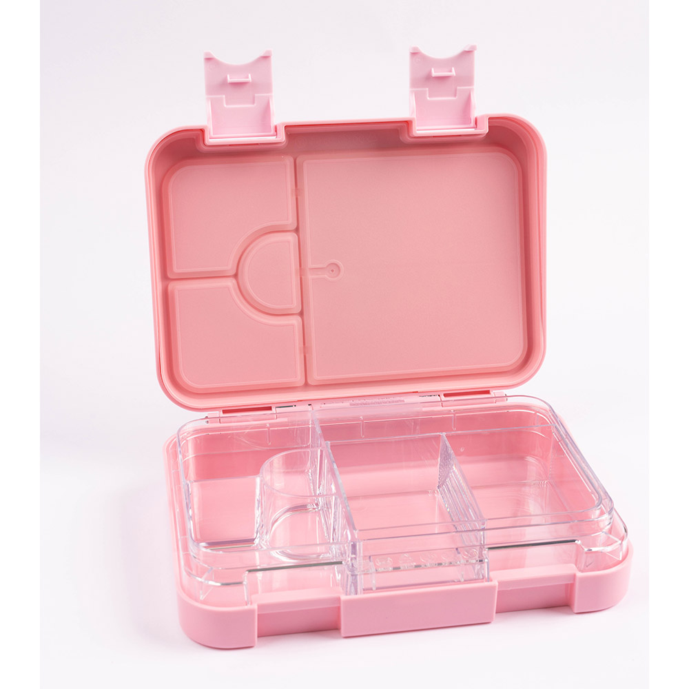 Cocobee - Kids Bento Lunch Box - 6 Compartments, Leakproof, BPA Free, Microwave Safe - Pink