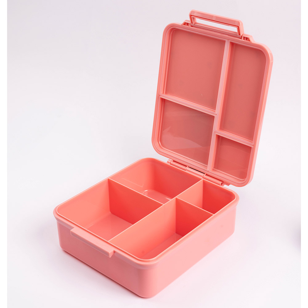 Cocobee - 4 Compartments Bento Lunch Box With Jar - Pink - 1.87 L