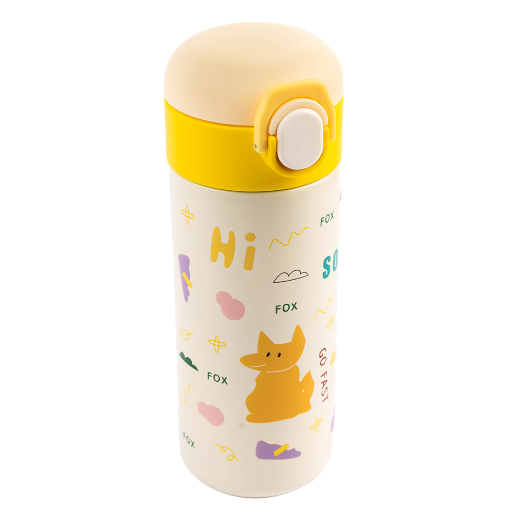 كوكوبي - زمزمية مياه معزولة من الستانلس ستيل - مانعة للتسرب، سعة 500 مل، خالية من الرائحة، (3 سنوات فأكثر) - صفراء