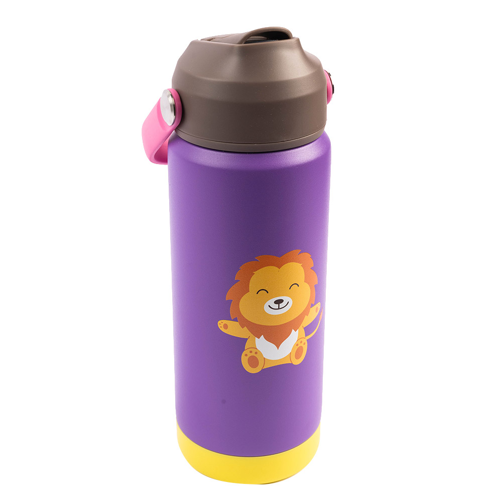 Cocobee - Insulated Stainless Steel Water Bottle With Handle - Purple - 500 ml