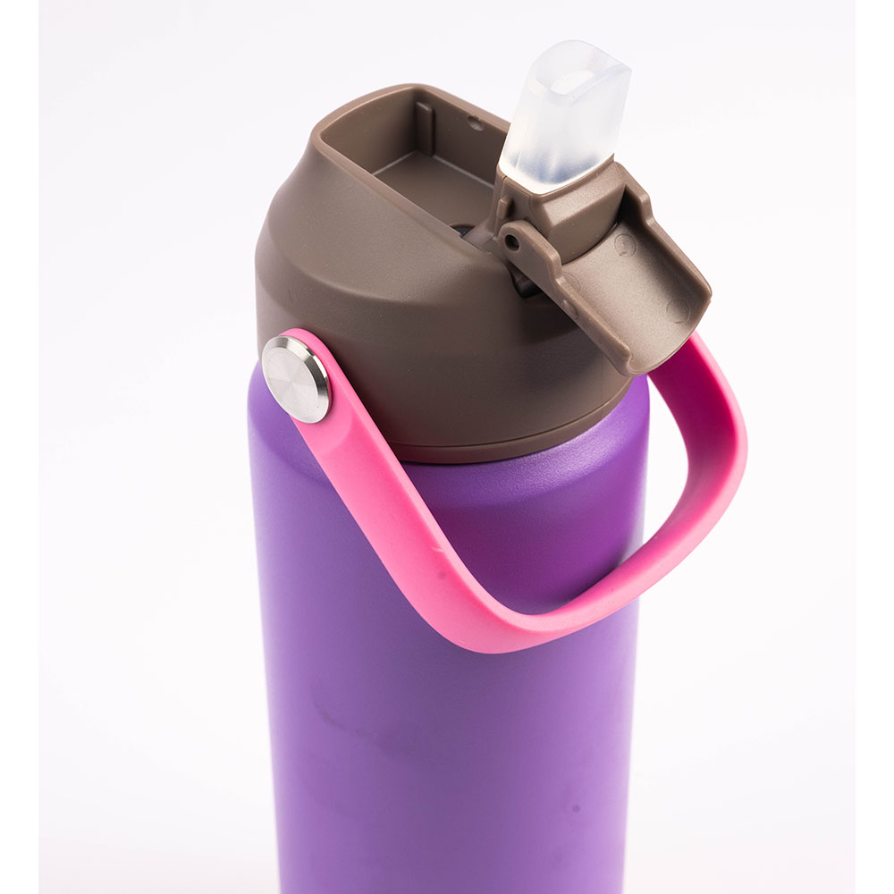 Cocobee - Insulated Stainless Steel Water Bottle With Handle - Purple - 500 ml