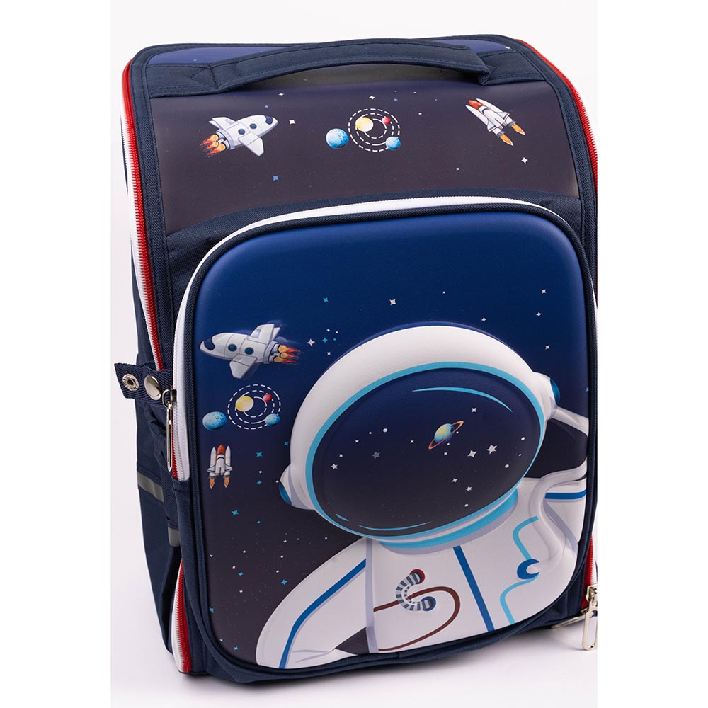 Cocobee - Stylish Astronaut Print Backpack, Adjustable Strap, Secure Zip, 14.9 Inches - Blue
