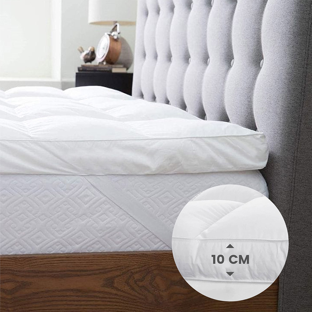 Cotton Home - Super Soft Mattress Topper- White - 200x200x10cm