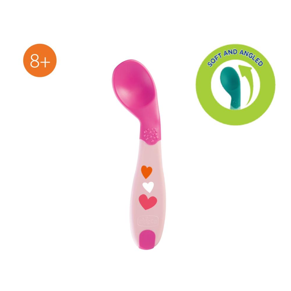 شيكو - الملعقة الأولى للطفل - 8 أشهر+ - زهري