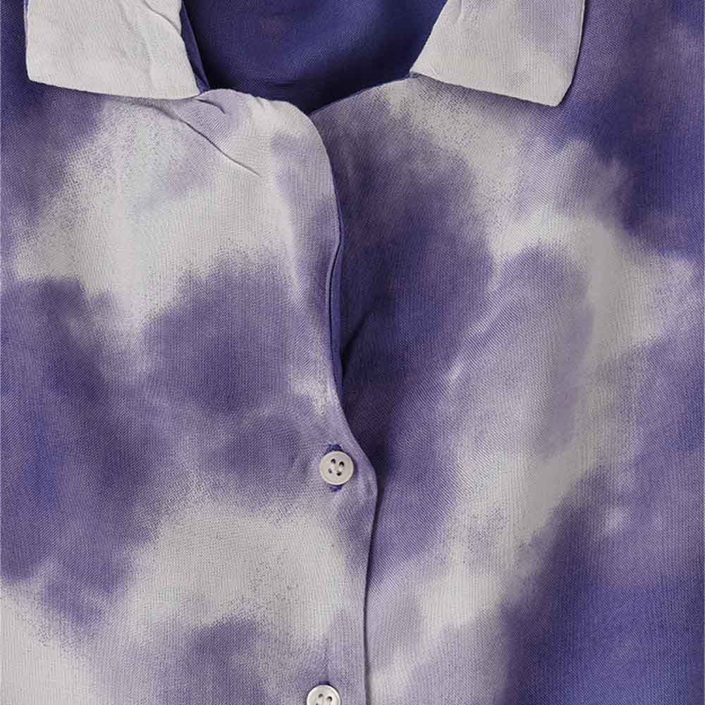 جيلين - بلوزة منسوجة ومصبوغة بالغمس للبنات - أزرق