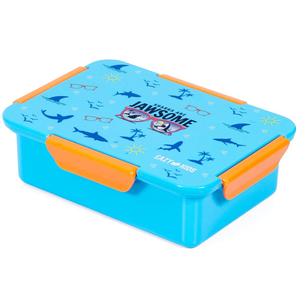 Eazy Kids - Lunch Box & Water Bottle with Drinking Flip Lid & Sipper - Jawsome