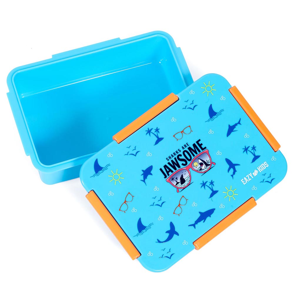 Eazy Kids - Lunch Box & Water Bottle with Drinking Flip Lid & Sipper - Jawsome