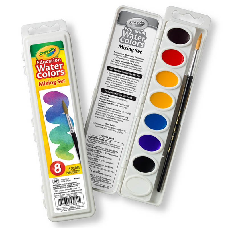 Crayola - Watercolors Palette Tray - 8 Pcs