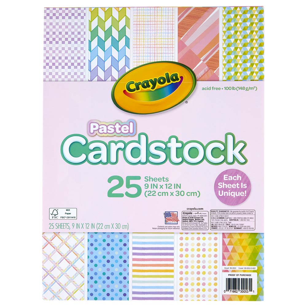 Crayola - Pastel Cardstock - Design May Vary - 25 Pcs