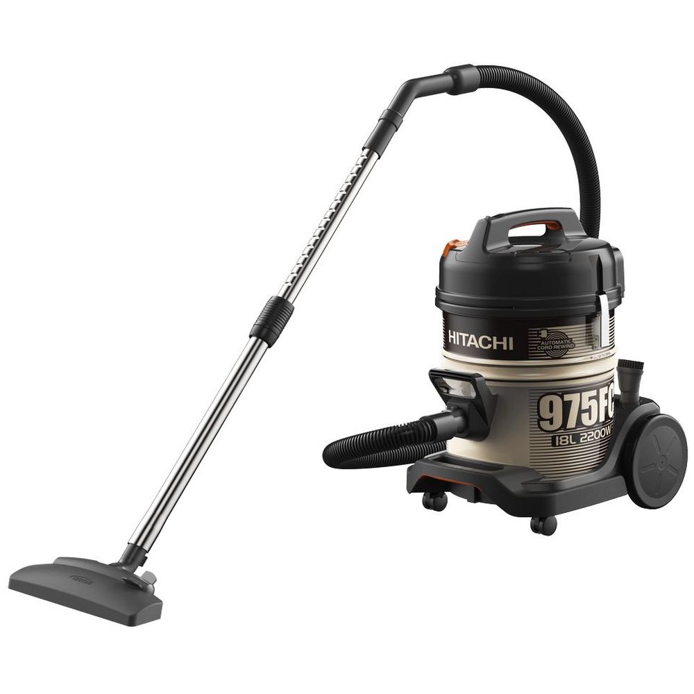 Hitachi - Dry Drum Vacuum Cleaner - Black/Gold - 2200 W - CV-975FCGB