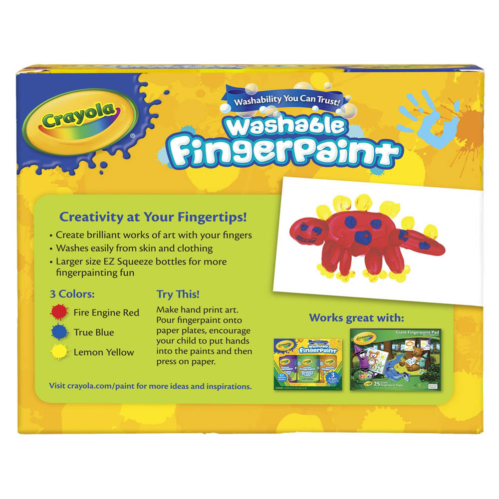 Crayola - Washable Finger-Paint Bold Colors - 3 Pcs - 236 ml