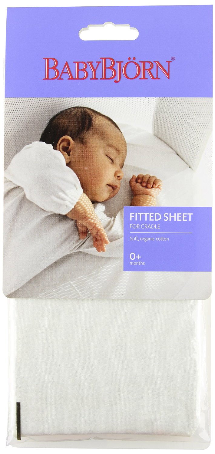 BABYBJORN Fitted Organic Sheet For Cradle - White