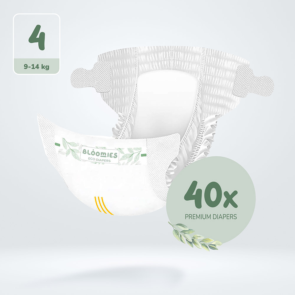 بلوميز - حفاضات أطفال فاخرة - المقاس 4 - 9-14 كجم - عدد 40