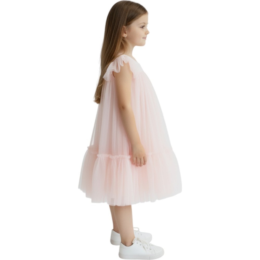 D' Daniela - Pleated Semi Casual Dress - Light Pink