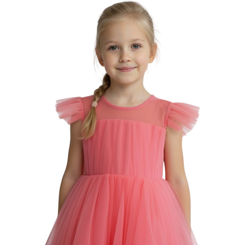 دي'دانييلا - فستان بثنيات - برتقالي داكن