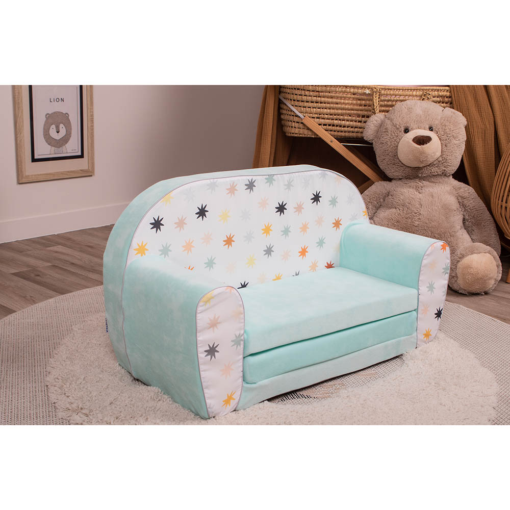 Delsit - Double Sofa Stars On Chenille - Mint