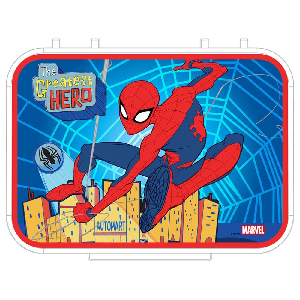 Marvel - 3 Compartment Transparent Lunch Box - Spider-Man