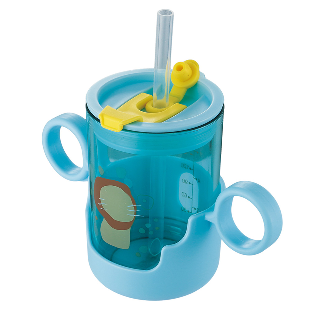 Generic - 2 - in - 1 Double Handled Sippy Cups With Spout And Straw - Blue - 240ml
