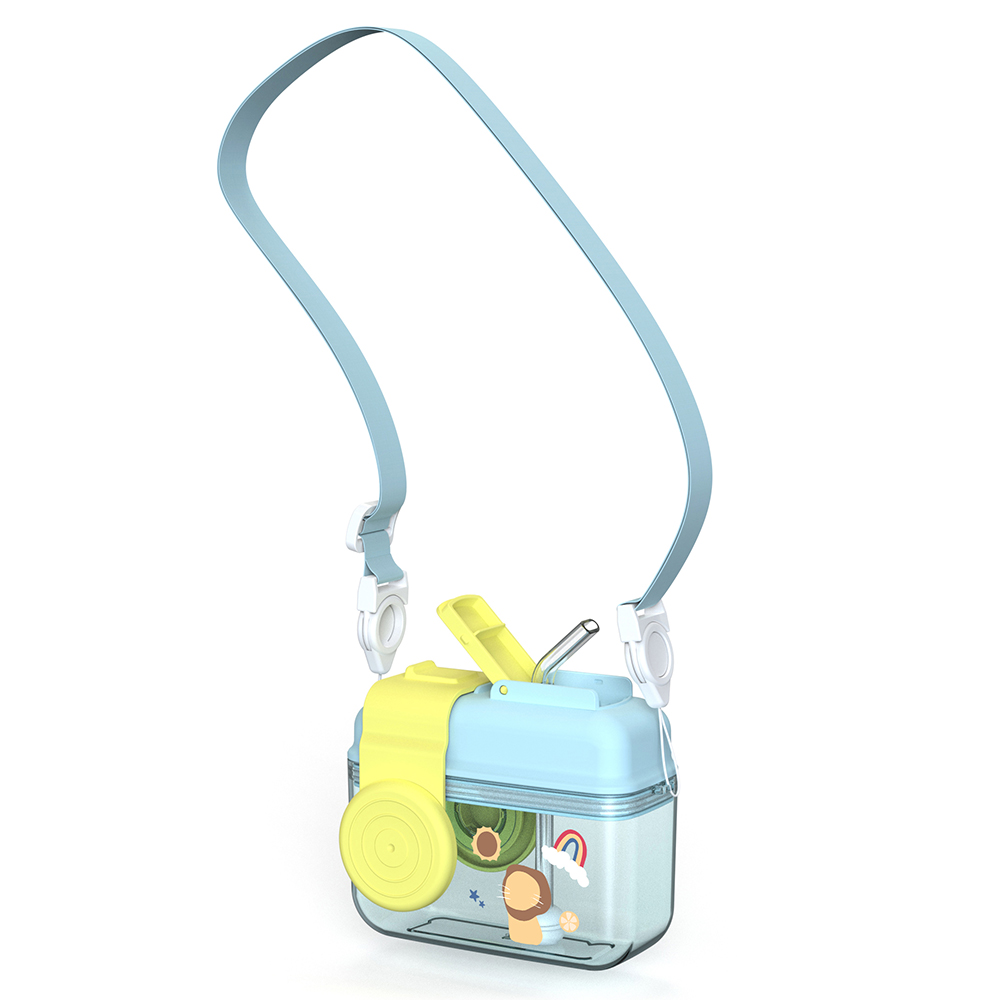 Generic - Small Camera Straw Bottle - Blue - 680ml