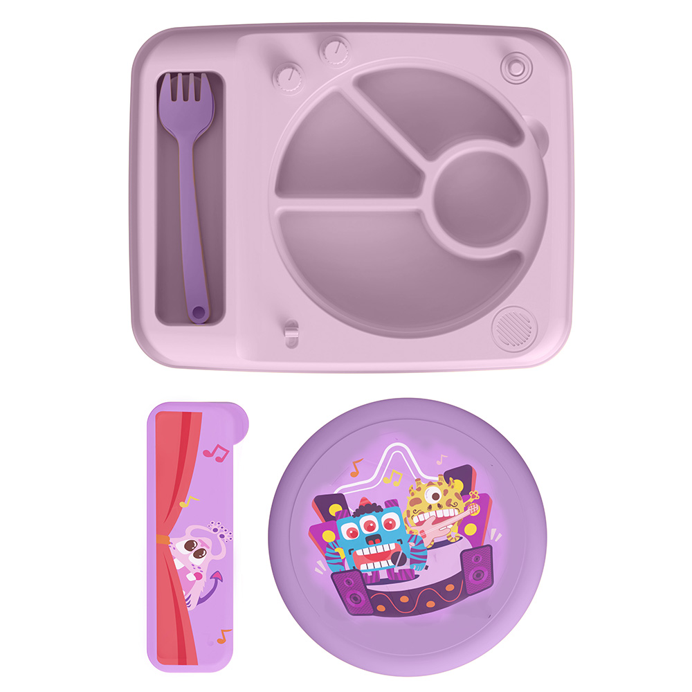 Generic - Children's Gramophone Food Plate Set - Purple