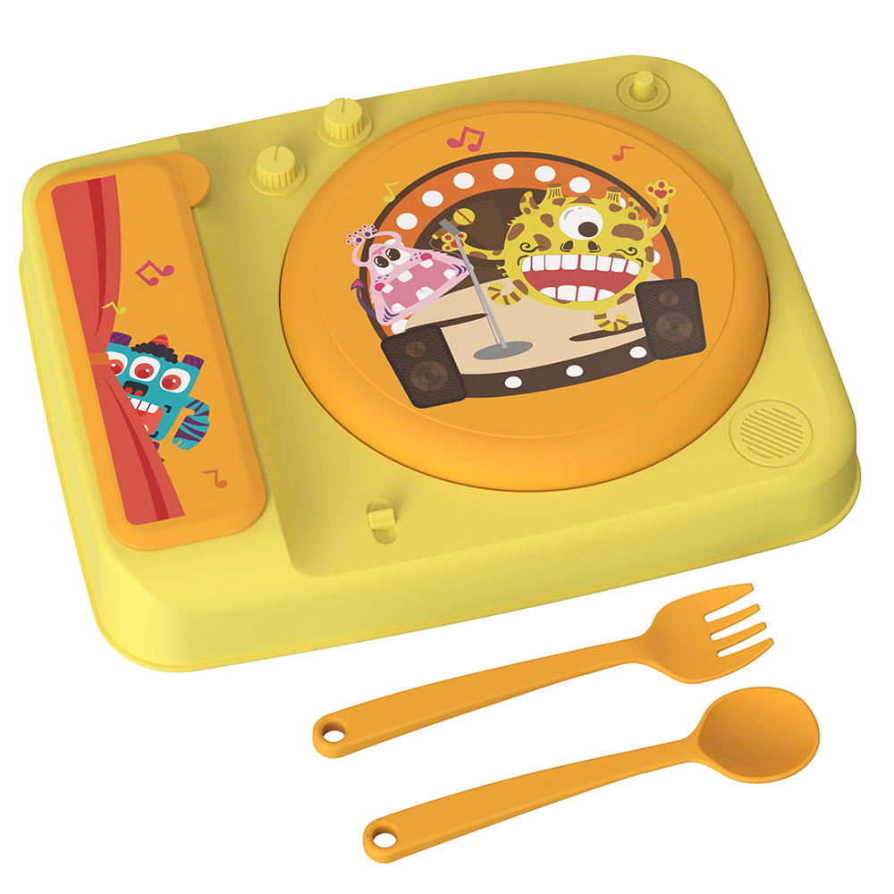 Generic - Children's Gramophone Food Plate Set - Yellow