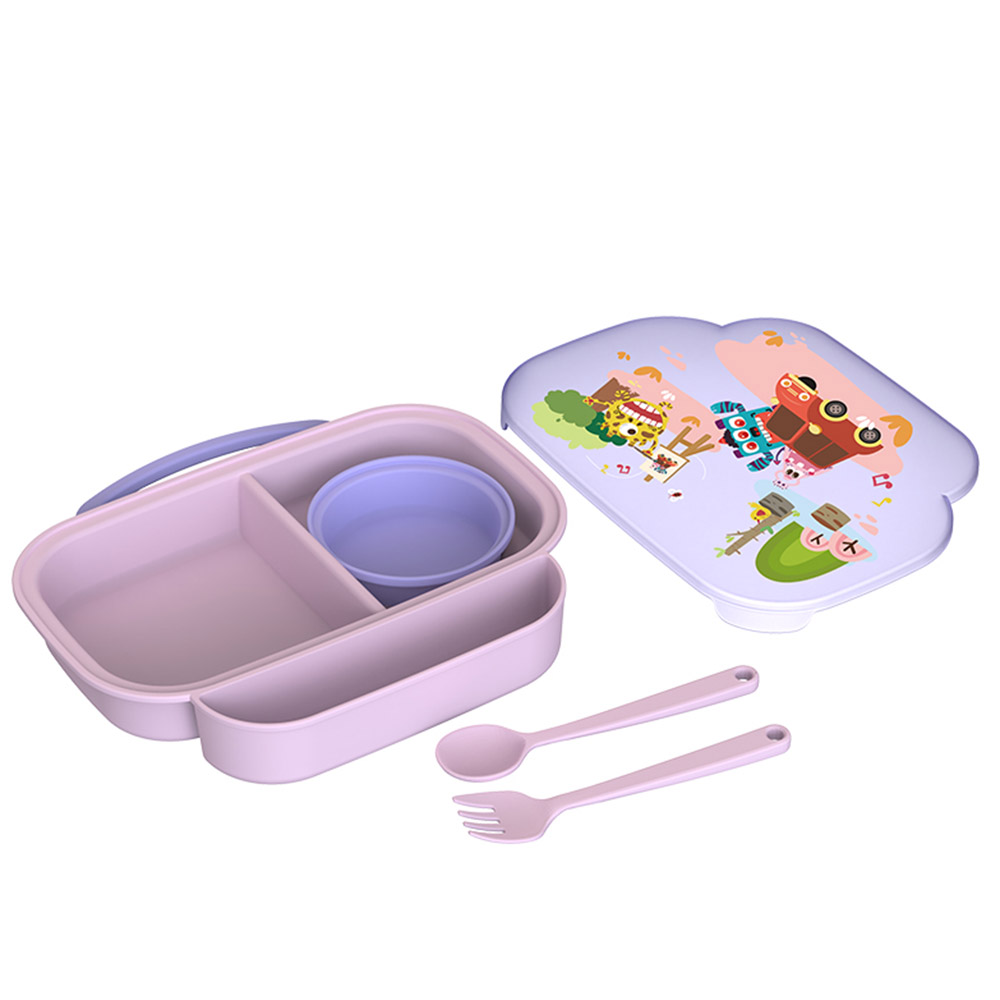 Generic - Compartment Food Plate Set - Purple