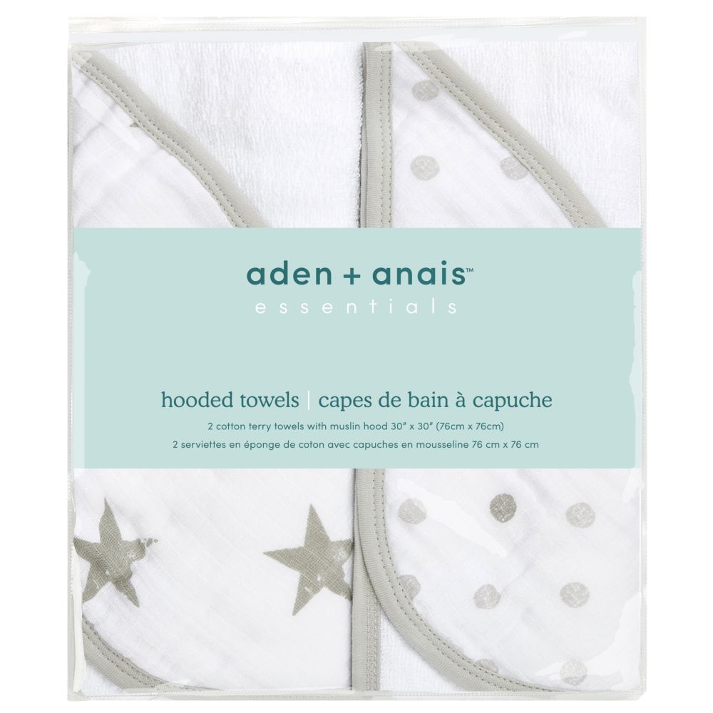 Aden + Anais - Essentials Hooded Towel - Dusty - Pack of 2