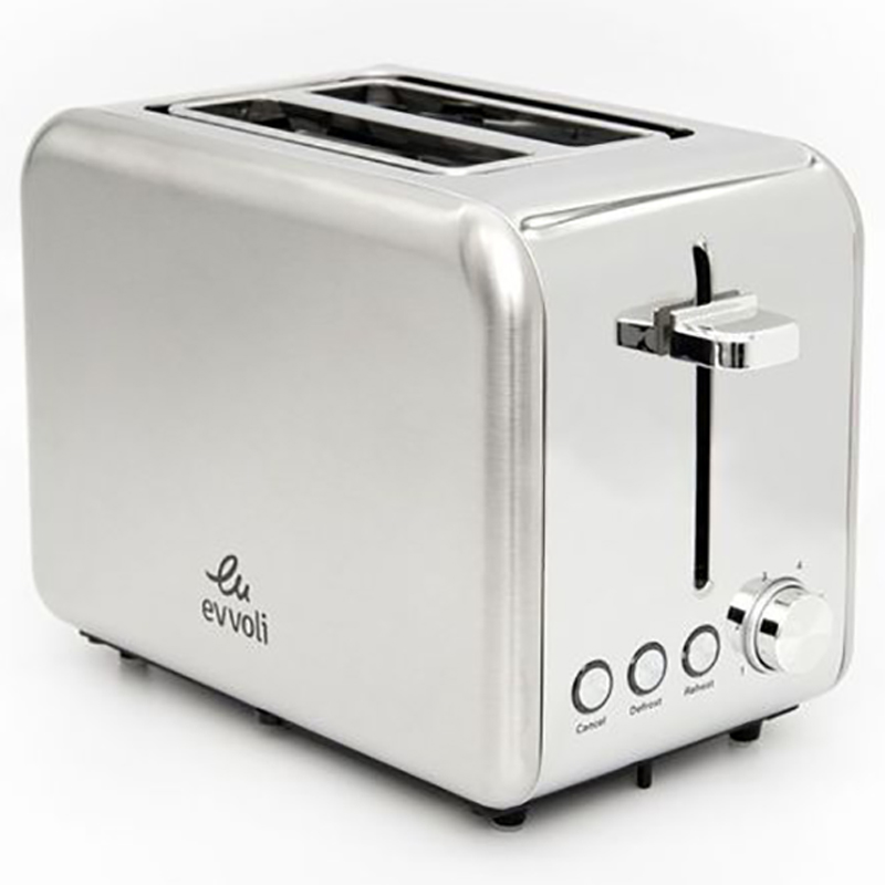 Evvoli - 2-Slice Toaster - Silver - 950 W