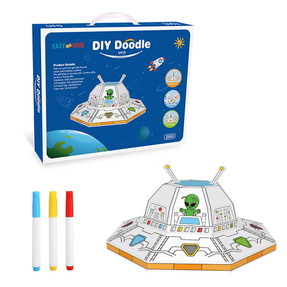 Eazy kids - DIY UFO Craft Kit with 3 Color Pens