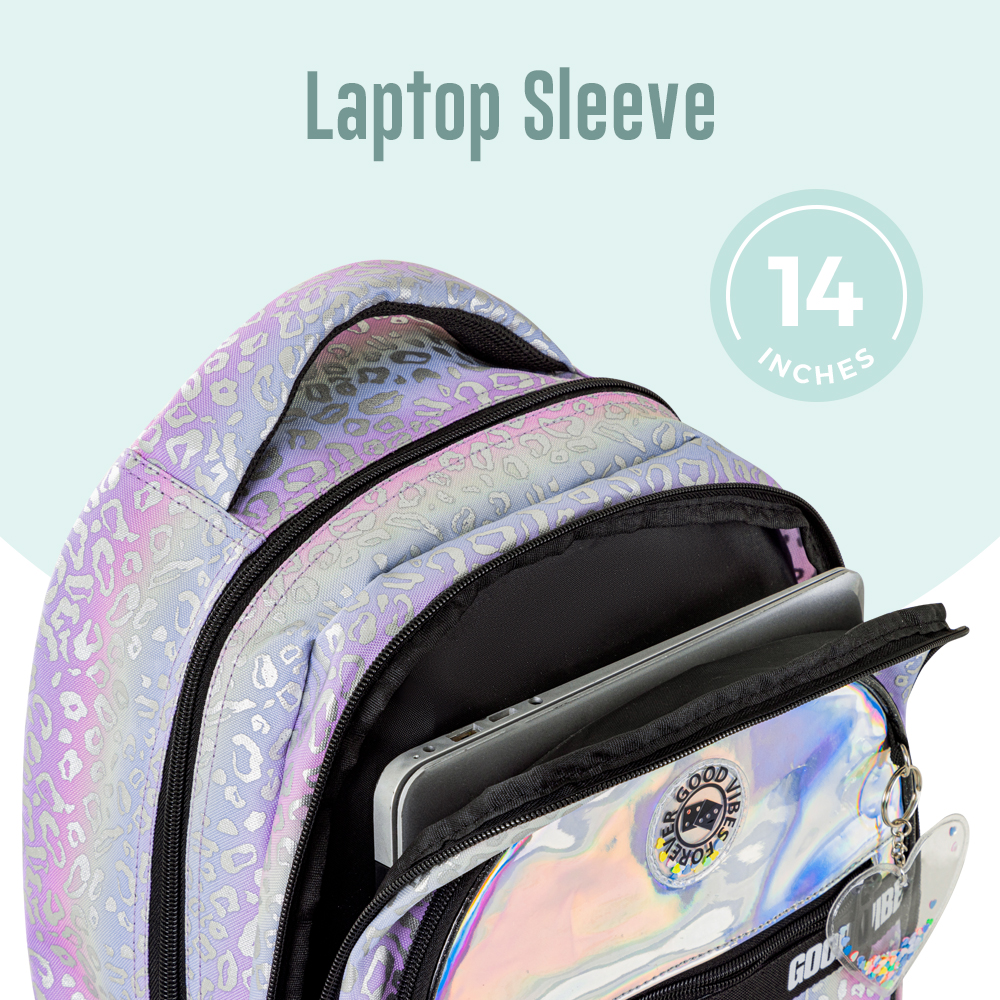 Eazy Kids - School Bag with Lunch & Pencil Bag - Good Vibes - 17-Inch/43.5cm