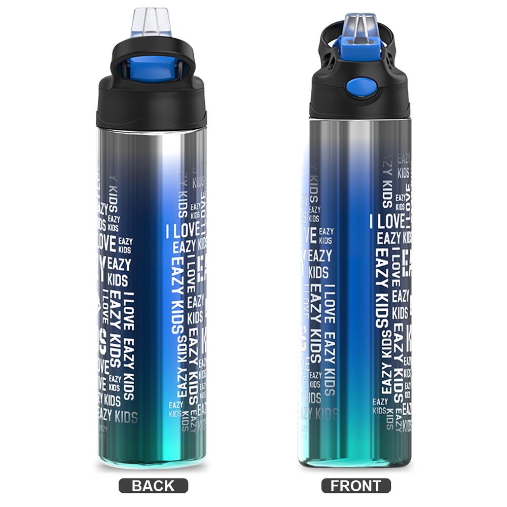 إيزي كيدز - زمزمية مياه مزدوجة الجدار ستانلس ستيل - أزرق - 530 مل