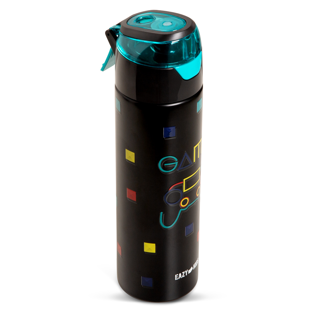 Eazy Kids - Insulated Steel Water Bottle With Spray  640ml - Gamer Black/ Yellow