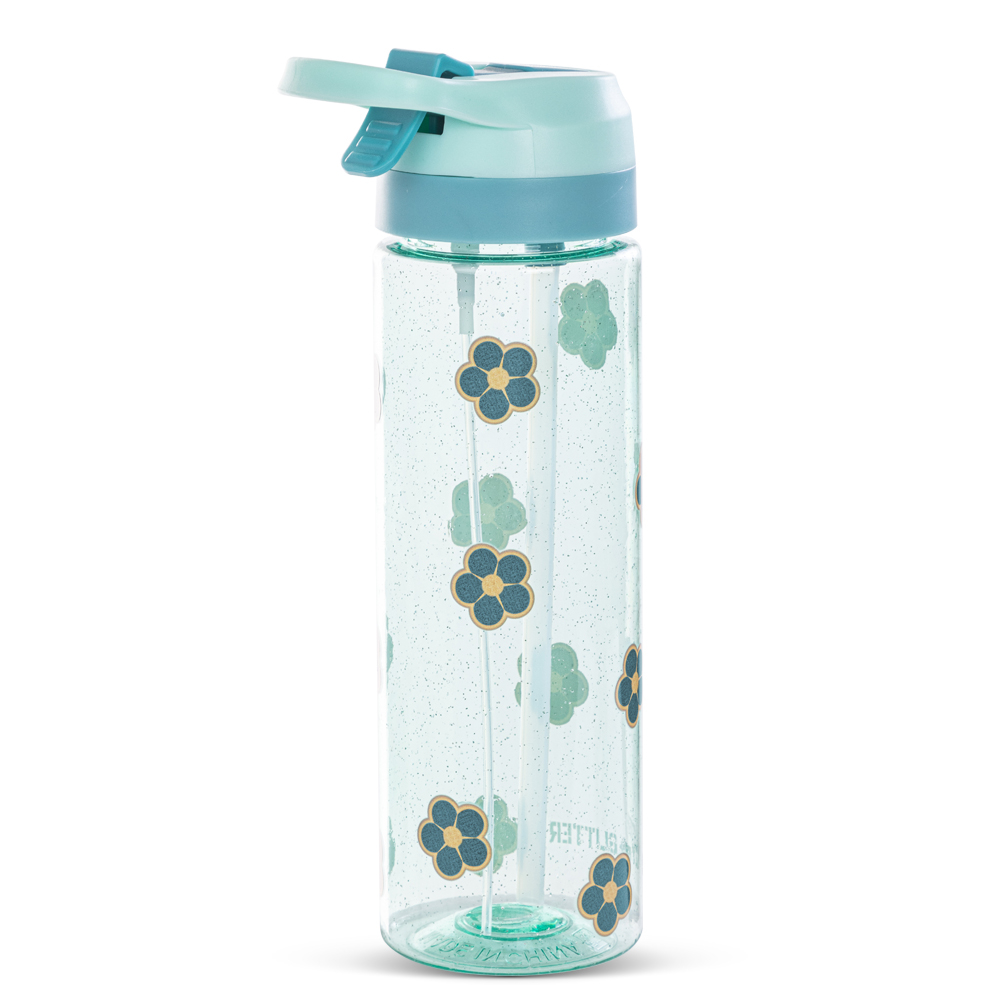 Eazy Kids - Flora Tritan Water Bottle with Spray 750ml - Gitter Green