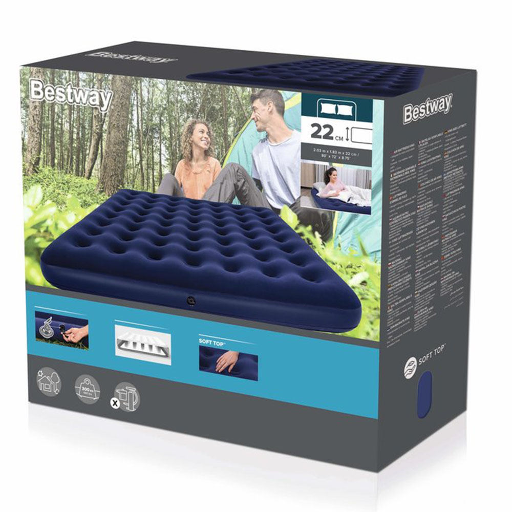Bestway - Flocked airbed/King - 203x183x22cm