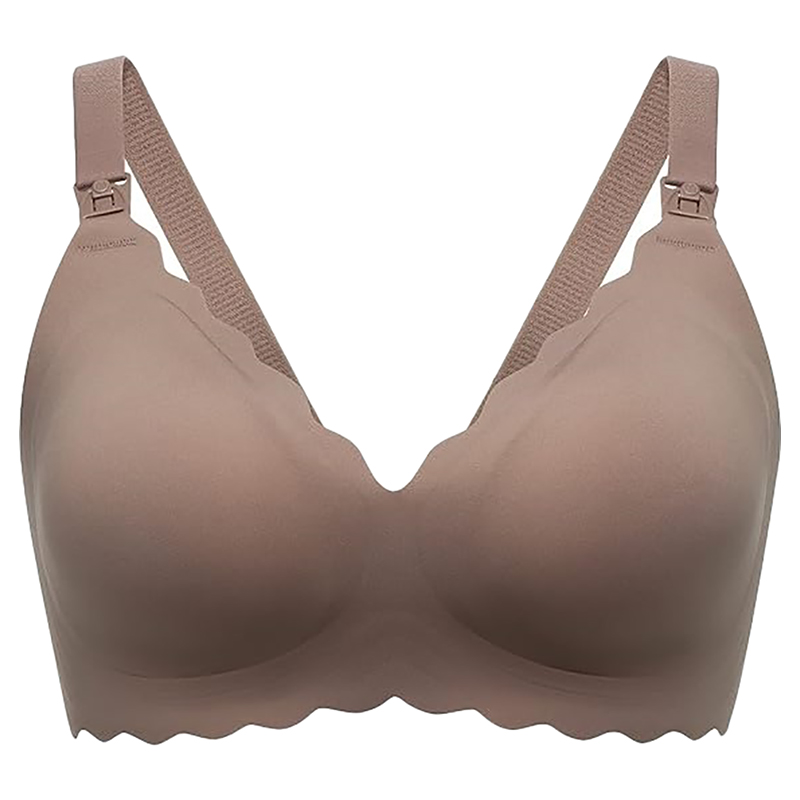 Momcozy - Jelly Strip Seamless Floral Push Up Nursing Bra - Brown