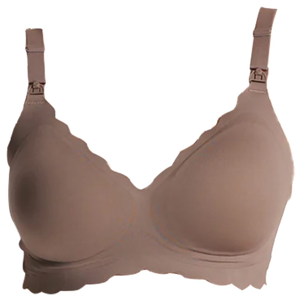 Momcozy - Jelly Strip Seamless Floral Push Up Nursing Bra - Brown
