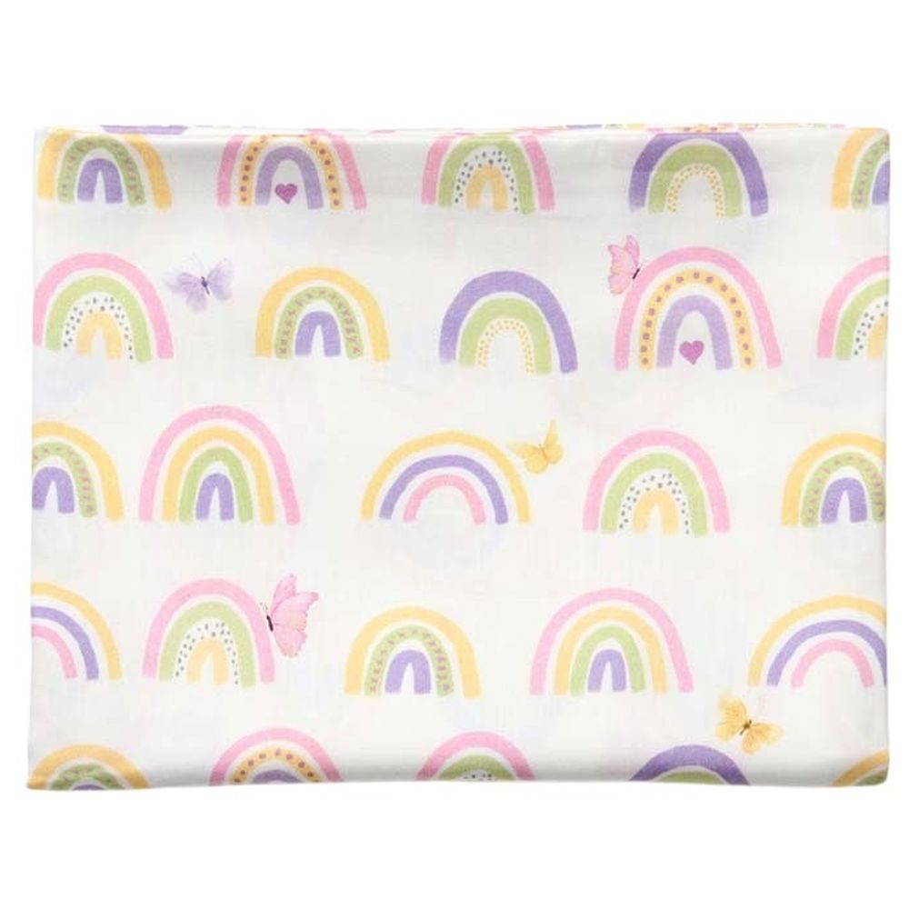 Fancy Fluff Organic Cot Bedsheet - Rainbow Dreams