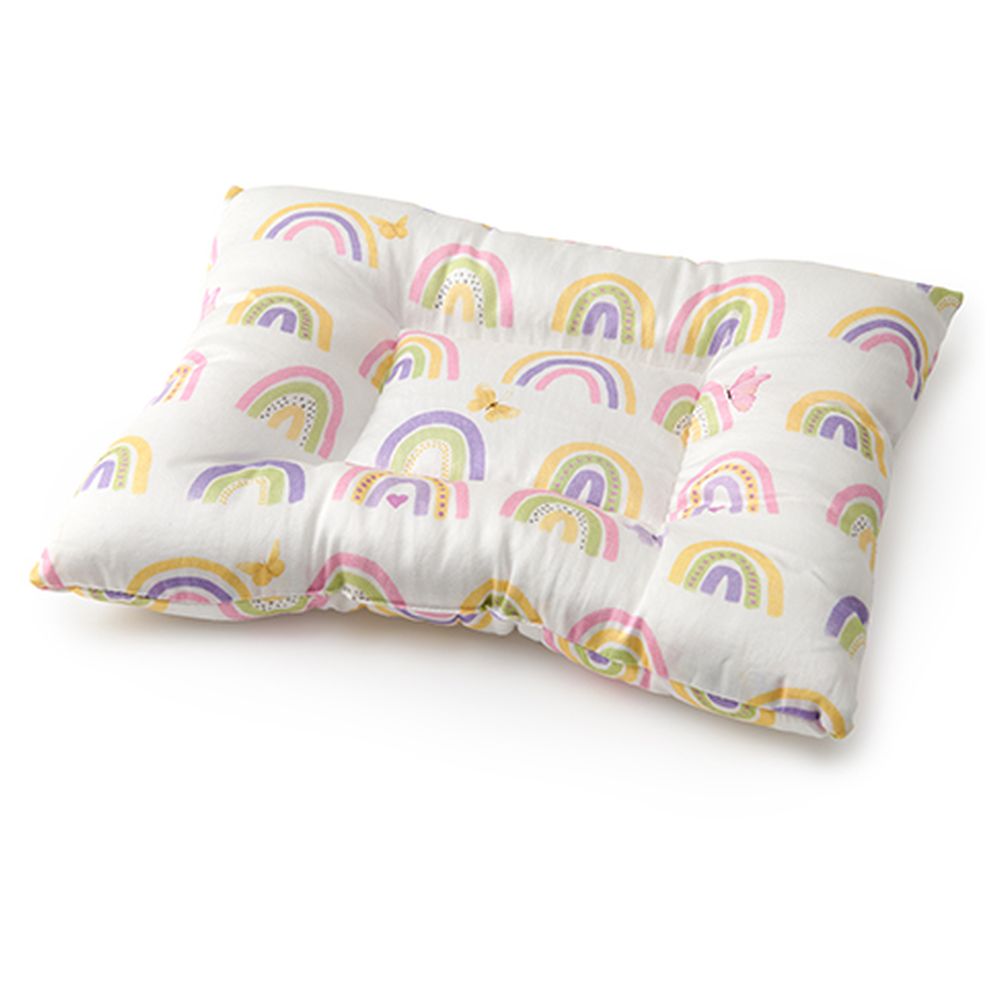 Fancy Fluff - Organic Baby Head Nest Pillow - Rainbow Dreams