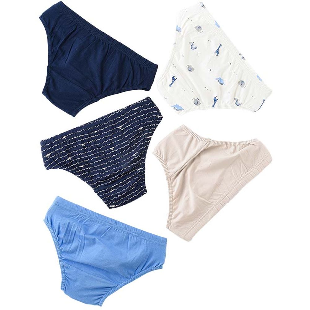 Jam - 5pc-Set - Boy's Soft & Comfortable Briefs - Blue/Pink