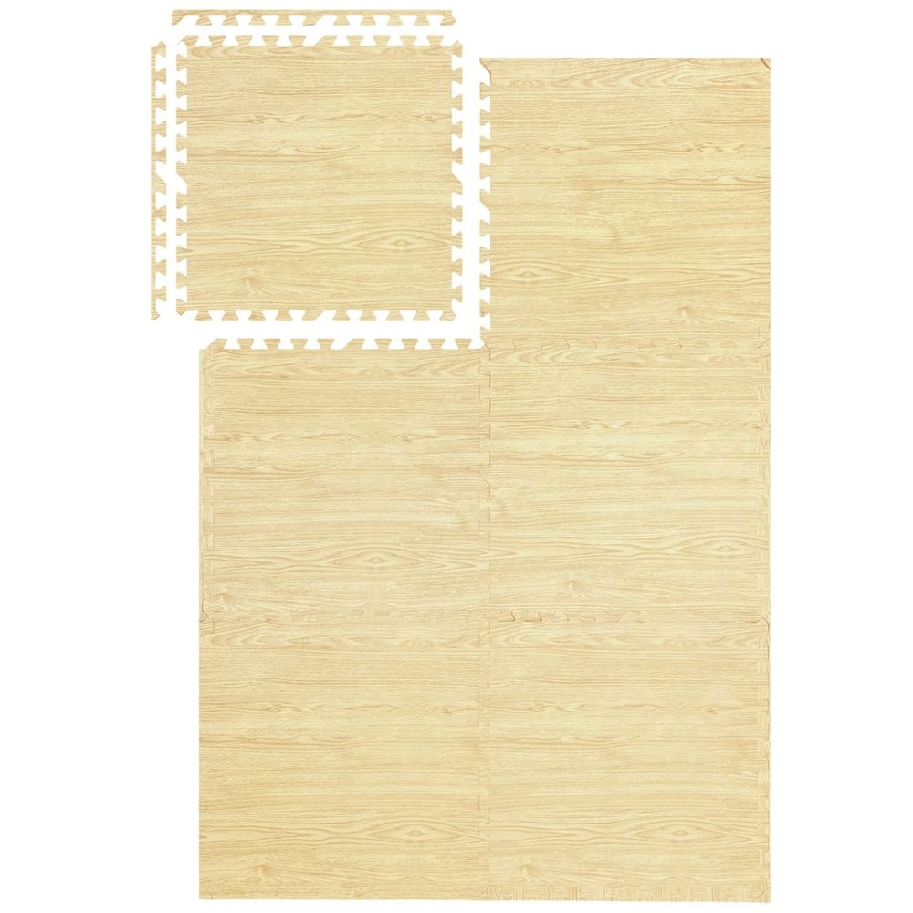 Bumble & Bird BabySafe Foam Play Mat Tiles - Hazelnut Wood 6-Piece