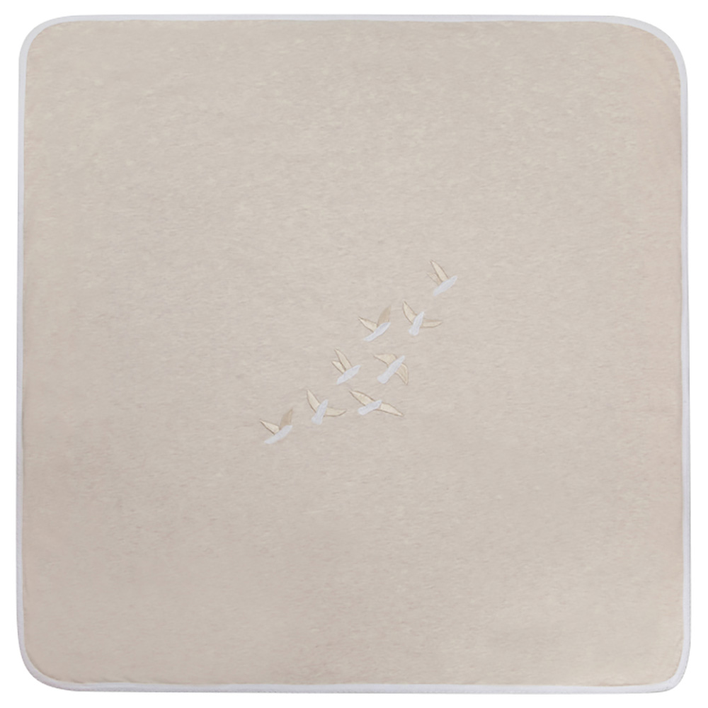 Jules & Juliette - Flighty Embroidered Baby Blanket - Beige
