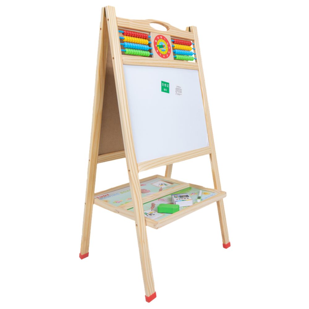 Factory Price - Magnetic Wooden Easel Board with Accessories & Abacus