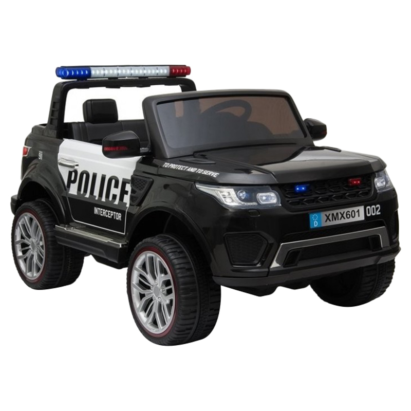 فاكتشوال تويز - سيارة شرطة كهربائية بكرسيين للأطفال - 12 فولت - أسود