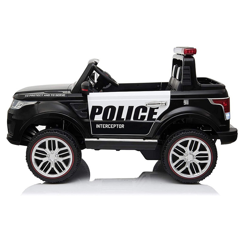 فاكتشوال تويز - سيارة شرطة كهربائية بكرسيين للأطفال - 12 فولت - أسود