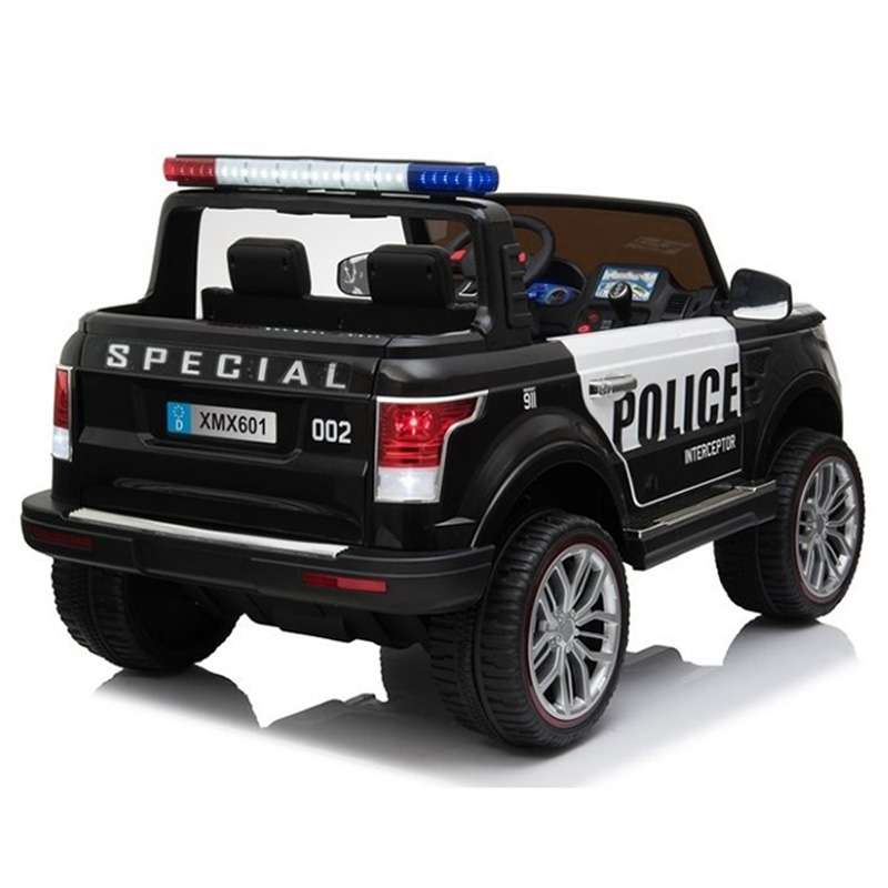 فاكتشوال تويز - سيارة شرطة كهربائية بكرسيين للأطفال - 12 فولت - أسود