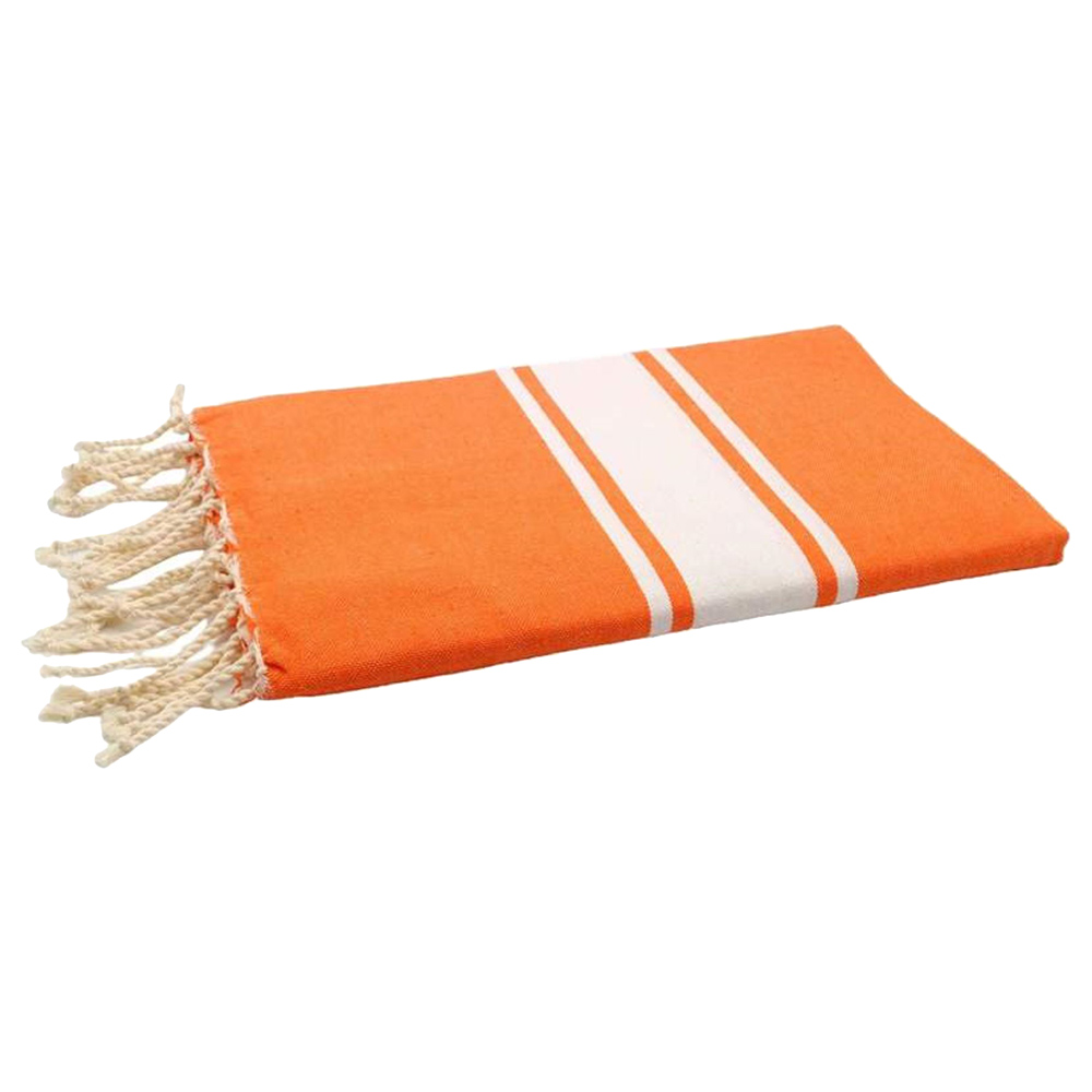 Hammam Corner - 100% Recycled Cotton Classic Beach Towel - Orange