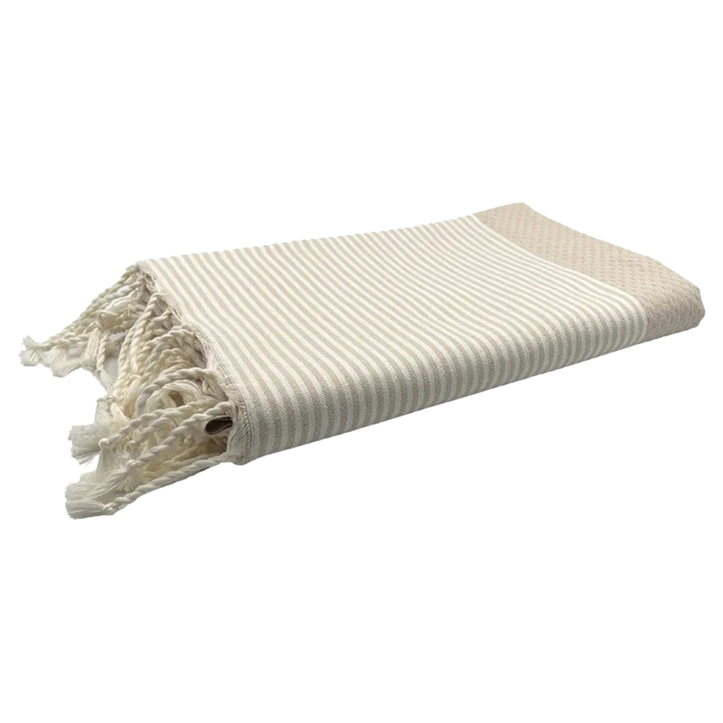 Hammam Corner - 100% Recycled Cotton Honeycomb Beach Towel - Beige