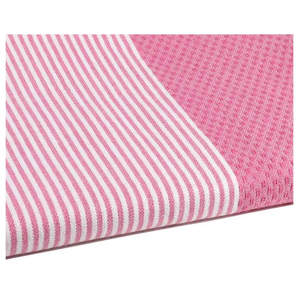 Hammam Corner - 100% Recycled Cotton Honeycomb Beach Towel - Dark Pink