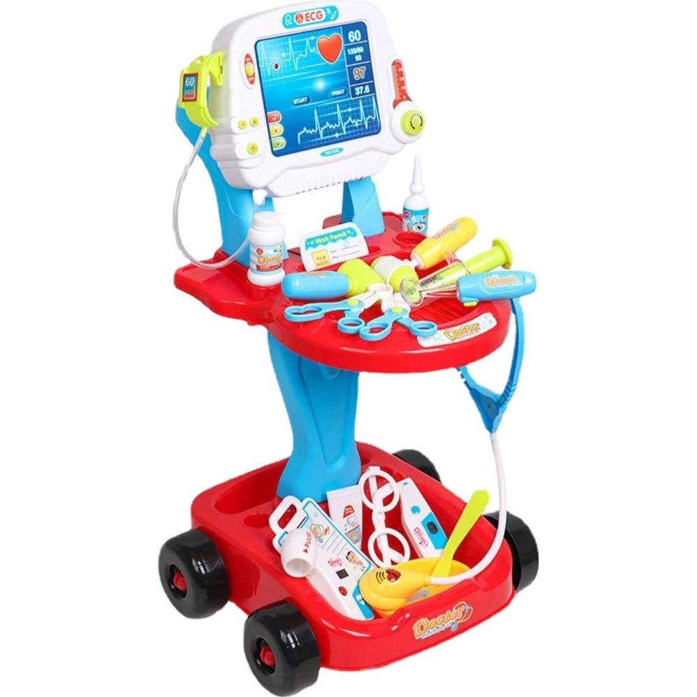 Little Angel Kids Toys Doctor Play Set With Medical Cart With Sound